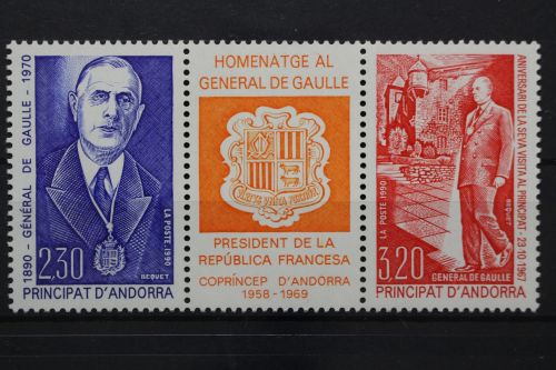Andorra (franz.), MiNr. 418-419 Dreierstreifen, postfrisch