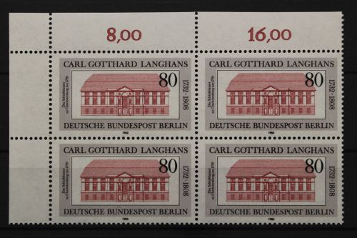 Berlin, MiNr. 684 Viererblock Ecke links oben, postfrisch