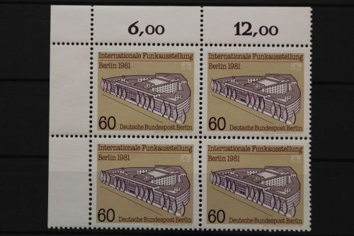 Berlin, MiNr. 649 Viererblock Ecke links oben, postfrisch