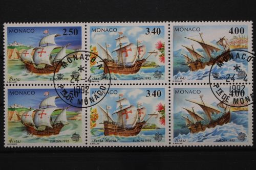Monaco, MiNr. 2070-2072 Sechserblock, gestempelt