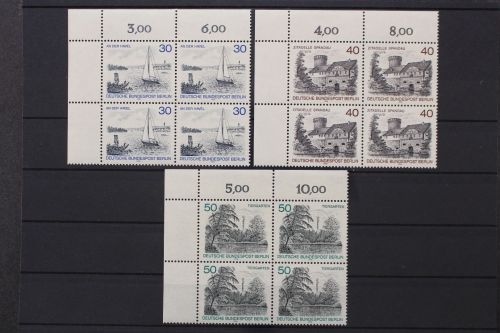 Berlin, MiNr. 529-531 Viererblock Ecke links oben, postfrisch