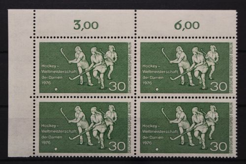 Berlin, MiNr. 521 Viererblock Ecke links oben, postfrisch