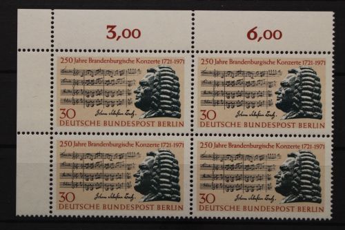 Berlin, MiNr. 392 Viererblock Ecke links oben, postfrisch