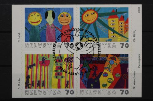Schweiz, MiNr. 1731-1734 skl. Viererblock, gestempelt