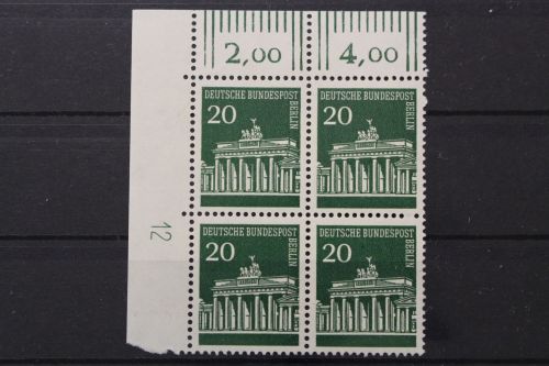 Berlin, MiNr. 287 Viererblock Ecke links oben DZ 12, postfrisch