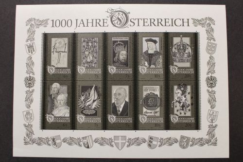 Österreich, MiNr. Block 12 Schwarzdruck, postfrisch