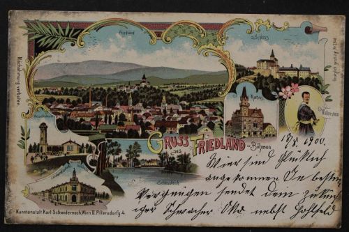 Friedland in Böhmen, Ansicht, Schloss, Rathaus, Wallenstein...
