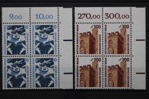 Berlin, MiNr. 798-799 A Viererblock Ecke rechts oben, postfrisch