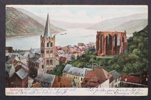 Bacharach am Rhein, Block vom Ort auf den Rhein