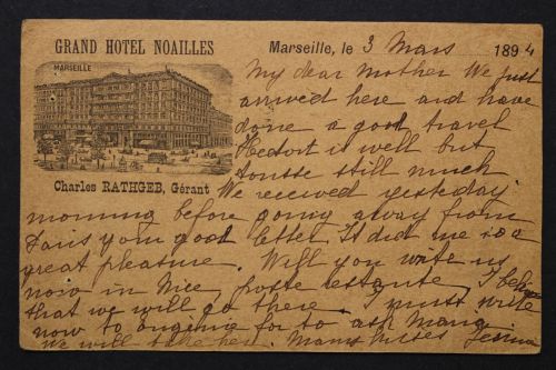 Marseille, Grand Hotel Novailles, Ganzsache von 1894