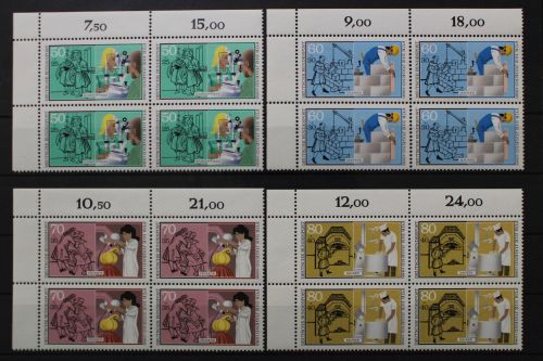 Deutschland, MiNr. 1274-1277 Viererblock Ecke li oben, postfrisch