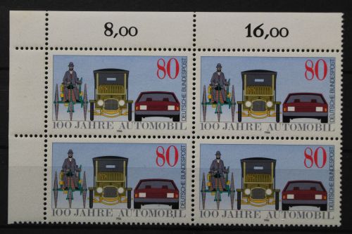 Deutschland, MiNr. 1268 Viererblock Ecke links oben, postfrisch