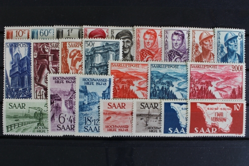 Saarland, MiNr. 239-261, Jahrgang 1948 ohne Blöcke, postfrisch