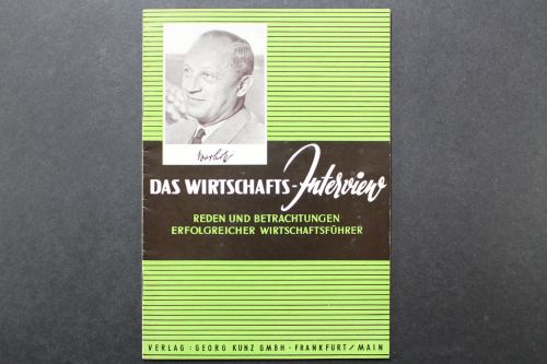 Das Wirtschaftsinterview, Reden und Betrachtungen, Dr. Heinz Nordhoff