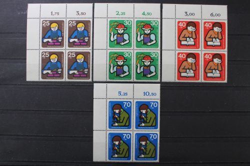 Deutschland, MiNr. 800-802 Viererblock Ecke li. oben, postfrisch