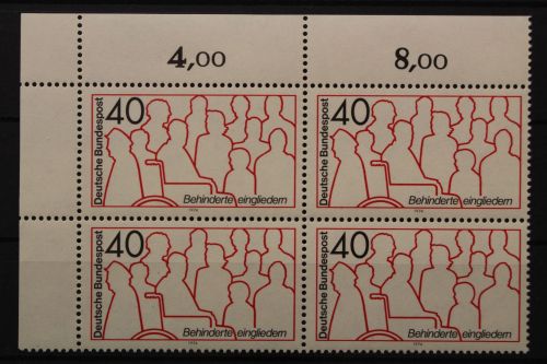 Deutschland, MiNr. 796 Viererblock Ecke links oben, postfrisch