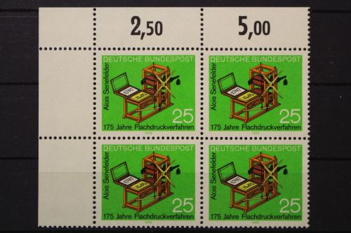 Deutschland, MiNr. 715 Viererblock Ecke links oben, postfrisch