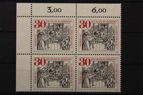 Deutschland, MiNr. 669 Viererblock Ecke links oben, postfrisch