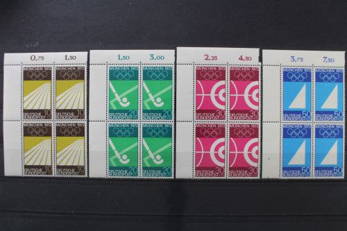 Deutschland, MiNr. 587-590 Viererblock Ecke li. oben, postfrisch