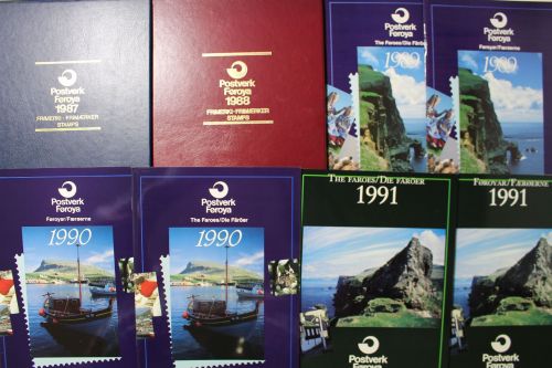 Färöer Jahrbücher 1987 + 1988 einmal und 1989-1991 je zweimal
