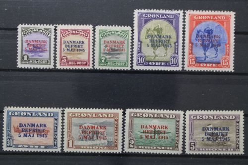 Grönland, MiNr. 17-25, entfalzt