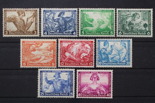 Deutsches Reich, MiNr. 499-507, Neugummi