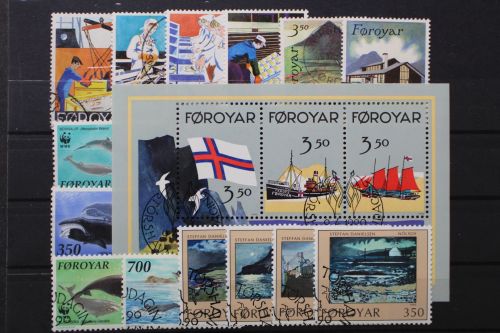 Färöer, MiNr. 194-210 Jahrgang 1990, gestempelt