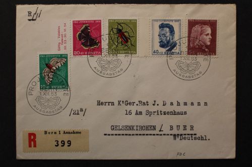 Schweiz, MiNr. 588-592, FDC