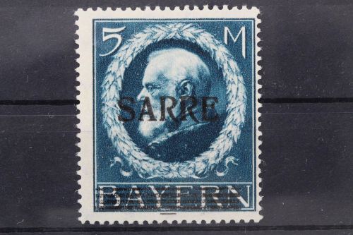 Saargebiet, MiNr. 30, Fotoattest, Falz
