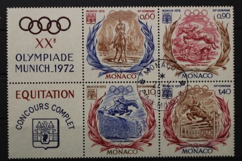 Monaco, MiNr. 1045-1048 Sechserblock, gestempelt