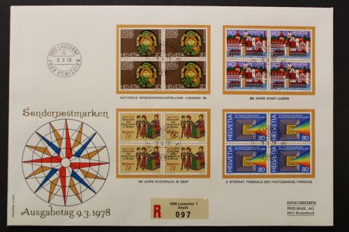 Schweiz, MiNr. 1116-1119 Viererblock, FDC