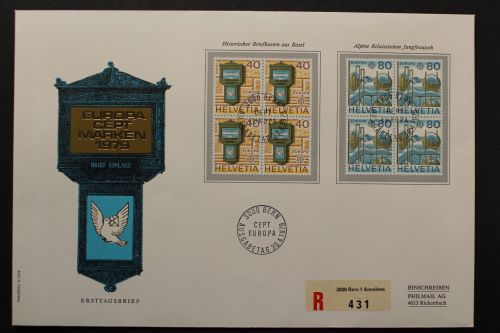 Schweiz, MiNr. 1154-1155 Viererblöcke, FDC