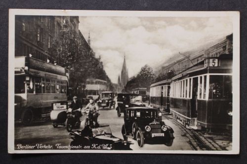 Berliner Verkehr, Tauentzienstr. am K.d.W., Busse, Autos, Straßenbahn