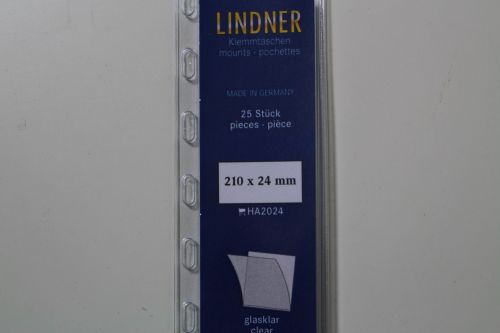 Lindner-Klemmtaschen, 25 Streifen glasklar, 24 mm