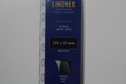 Lindner-Klemmtaschen, 25 Streifen schwarz, 43 mm