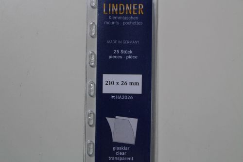 Lindner-Klemmtaschen, 25 Streifen glasklar, 26 mm