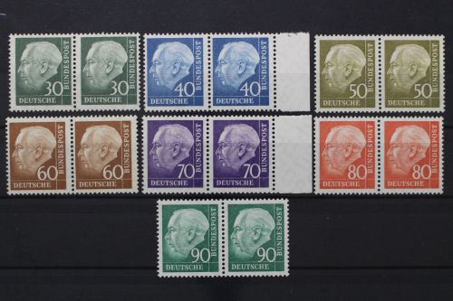 Deutschland (BRD), MiNr. 259-265 x w, waag. Paare, postfrisch
