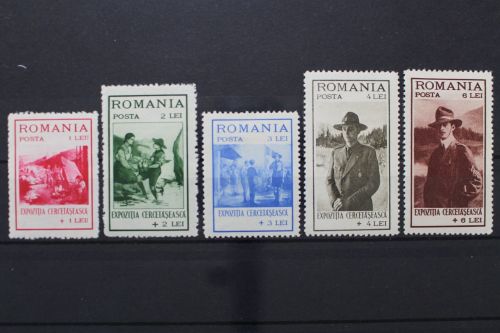 Rumänien, MiNr. 413-417, Falz