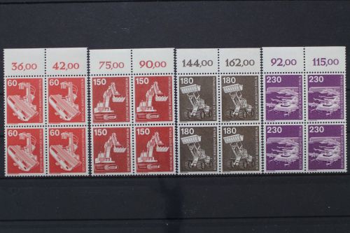 Berlin, MiNr. 582-586 Viererblöcke Oberrand, postfrisch