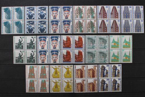 Berlin, Sehenswürdigkeiten 1987-1990, 15 Werte Viererblöcke, postfrisch