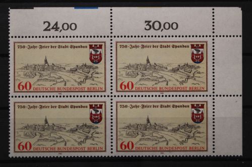 Berlin, MiNr. 659 Viererblock Ecke rechts oben, postfrisch