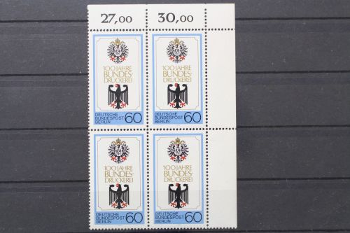 Berlin, MiNr. 598 Viererblock Ecke rechts oben, postfrisch