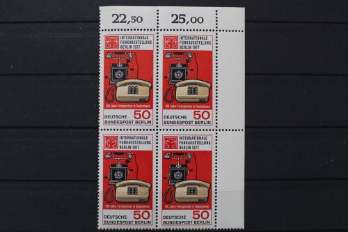 Berlin, MiNr. 549 Viererblock Ecke rechts oben, postfrisch