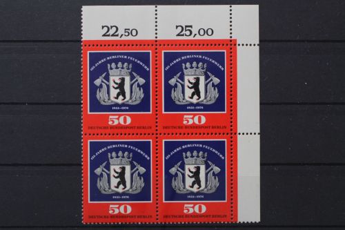 Berlin, MiNr. 523 Viererblock Ecke rechts oben, postfrisch