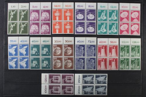 Berlin, MiNr. 494-507 Viererblöcke Oberränder, postfrisch