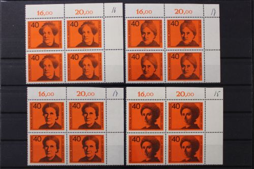 Deutschland, MiNr. 791-794 Viererblöcke Ecke rechts oben, postfrisch