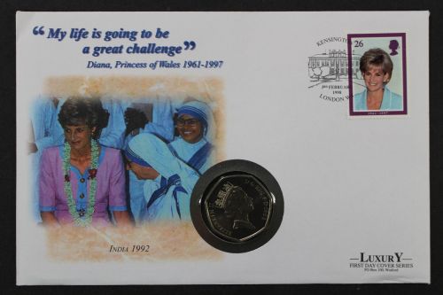 Großbritannien, Diana challenge, India, Numisbrief