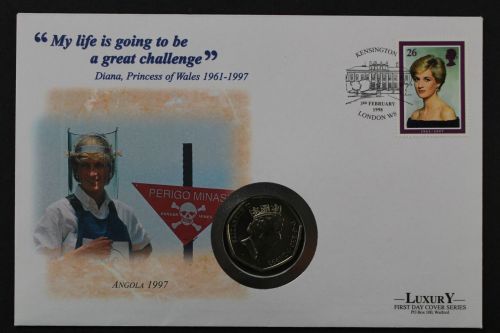 Großbritannien, Diana challenge, Angola, Numisbrief
