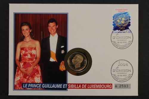 Luxemburg, Silberhochzeit, 1995, Numisbrief