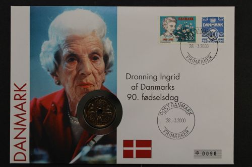 Dänemark, Königin Ingrid, 2000, Numisbrief